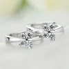 Cute Solid 925 Sterling Silver White CZ Butterfly Stud Earrings for Women Child Girls Kids Bridal Wedding Plata Jewellery