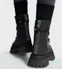 Tasarımcı-Platform Çizmeler Eğlence Kalın Alt Deri Ayak Bileği Boot Erkekler Kadınlar Yuvarlak Ayak Kısa Pisti Mizaç Ayakkabı