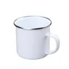 12oz Sublimation Enamel mug heat transfer enamelled tumblers with handle 350ml Blank white sublimated Coffee mugs