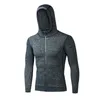 Men's Hoodies & Sweatshirts Gym Clothes Man Hoodie Jogger Casual Elastic Wicking Quick-Dry Elasticity Running Wear Tight-Fit Sweat Zipper Sp