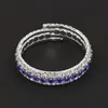 Bracelets en cristal bleu Royal pour femmes, couches, cadeau de mariée, mode ouverte, bijoux de mariage