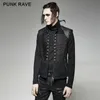 Men's Military Uniform Vest Gothic Vintage Stand Collar Sleeveless Winter Warm Thick Waistcoats Vests