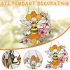 Decoratieve objecten Beeldjes Festival Bijenornamenten Gebrandschilderd glas Honingraat Suncatcher Opknoping Decoratie Thuis Kamer Decor Tuin #T2G