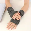 Cinq doigts gants hiver femmes main bras crochet câble tricot mitaines tricoté chaud poignet sans doigts pour femme