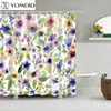 3D Floral Shower Curtains Cactus Flower Plant Bath Curtain With Hooks Polyester Fabric Curtain for Bathroom Decoration cortinas 211116