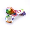 Printing small glass water pipe spoon Pipes smoking accessories Bong Food-grade silica gel