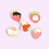 Cartoon simple creative strawberry series alloy Brooch cute kitten rabbit versatile accessories paint Badge