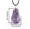 Natural Amethyst Crystal Pendant Necklace for Women Men Chakra Energy Healing Stones Reiki Meditation Therapy