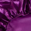 Satin Seide Seidenblattkissenbezug Bett Matratzen Beschützer weiß schwarz grau blau purpur zwei Königskingsize -Betten 209619368