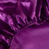 Copriletto con angoli federa in raso di seta Coprimaterasso da letto Bianco Nero Grigio Blu Viola Copriletto matrimoniale king size 20227D