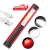 Torce elettriche Torce portatili COB LED USB Ricaricabile Luce da lavoro Torcia magnetica Ispezione con batteria integrata Campeggio