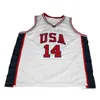 Nikivip Gary Payton #14 Team USA Retro Basketball Jersey heren genaaidde aangepaste nummernaam Jerseys