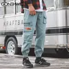 Gonthwid Side Rits Pockets Cargo Harem Joggers Broek Mannen Hip Hop Casual Sweatbrood Streetwear Harajuku Mode Broek 210715