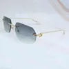 Metall-Sonnenbrille, Herren-Designer-Sonnenbrille, Damen-Sonnenbrille, Sommer-Cool-Dekoration, schützen Sie randlose französische Sonnenbrille