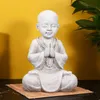 GOODECO Mediteren Baby Boeddha Standbeeld Tuin Outdoor Buda Figurine Decor Zen Monnik Sculptuur Jardin Gazon Zit Ornament 210827