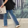 IEFB Sommer Kontrast Farbverlauf Design Jeans männer Lose Blau Breite Bein Denim Hosen Koreanische Streetwear Fashion Hosen 210524