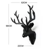 MGT Grande tête de cerf 3D Statue Sculpture Décor Accueil Décoration murale Accessoires Figurine animale Décorations suspendues de fête de mariage 210329