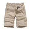 Été 100% coton Shorts pour hommes de haute qualité Cargo Solid Jogger Casual Beach 210714