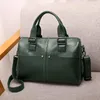 Schoudertassen 2021 Grote capaciteit Luxe Designer Handtas voor Dames Kussen Boston Top Handvat Dames Lederen Crossbody Messenger Bag Green