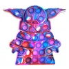 Alien Bubble Fidget Toy Decompression Toys Tie Dye Aliens Silicone Anti-Stree Reliever Board Games 15cm*15cm WXR006