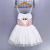 Filles Robe Angel Wings Costume Swan Princesse Robe Fleur Bébé Tutu Robe Pailletée Petites Filles Jarretelles Robe Mode 2021 G1129