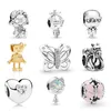 Memnon Smycken 925 Sterling Dekorativ Butterfly Charm Blomma Färg Story Charms Propeller Hat Boy Pärlor Rosa Fjärilar Pärla Passa Pandora Style Armband DIY