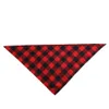 Dog Bandana Xmas Plaid Single Layer Pet Scarf Triangle Bibs Kerchief Husdjur Tillbehör Bibs För Små Medium Stora Hundar Xmas Gåvor RRA9590