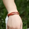 new Leather wristband Bracelet Black Brown Wrap Bangle for Men Women Vintage Wrist leather jewelry multicolor mix order stock gifts