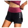 Fitness Leggings Ladies Summer Sports Snabbtorkande Tight-Passage Pocket Training Running Cykling Yoga Shorts