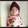 Hårtillbehör Baby Toddler Kids Rose Bowknot Soft Cotton Blend Hat Caps Kläder Tillbehör Jul Födelsedagspresent 12 Färger I9134452