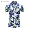 45kg-120kg Summer Fashion Men's Hawaiian Tropical Print Casual Button Down Beach Holiday Chemise à manches courtes 5XL 6XL 7XL 210528