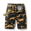 Men's 100% Cotton Military Cargo Shorts 2021 New Spring Summer Men Casual Male Loose Breeches Bermuda Multi-Pocket Short Pants X0705