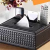 Creative Rectangle Lederen Tissue Box Cover Desk Makeup Cosmetische Organisator Remote Controller Houder voor Home Office Automotive 210818