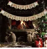 Merry Christmas Jute Banner Kerstmis Letter Paper Banners Vlaggen Xmas Decoratie voor Open haard Wall Tree levert CGY54