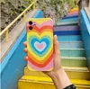 Custodie per telefoni TPU Rainbow Love Heart per iPhone X XS MAX XR 11 12Pro 8 7 Plus