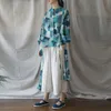 ジョニー教徒の女性の幾何学的なシャツラミー不規則なブラウスヴィンテージの春のゆるい中国スタイルの女性のシャツトップス210521
