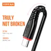 VIPFAN 3A FAST Laddningskablar USB-typ-C-kabel Mikrotillbehör Mobile Custom Phone Chargers med Retail Box CB-X1