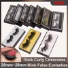 Espessura longa 25mm cabelo de vison falso cílios curling crisscross feitos à mão 3d fake cílios extensões luz vívida olhos maquiagem acessório 10 modelos DHL livre