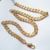 24 Yellow Solid Gold AUTHENTIC FINISH 18 k stamped Chain 10 mm fine Curb Cuban Link necklace Men's Made In302t