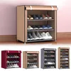 Multi Tiers Dust Proof Portable Steel Stackable Storage Non-Woven Fabric Shoe Stands Organizer Closet Home Holder Shelf Cabinet X0803