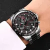 LIGE New Men Watch Business Waterproof Date Orologi Fashion Multifunzione in acciaio inossidabile Orologio al quarzo nero relojes para hombre 210329