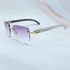Big Square Brand Designer Sunglasses Men Women sem aro Buffalo Horn Glasses