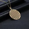 Pendentif Colliers Dawapara Mode Bijoux en acier inoxydable Collier pour femmes Plante Fleur de vie Creux Cut Off279D