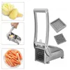 Skärmaskin Pommes frites Värde Rostfritt stål Använd inte Hem Potatis Slicer Gurka 210423