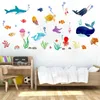 Autocollant de décoration murale sous-marine, bulle de poisson étoile de mer, pour salons, dessin animé 3D, salle de bains, chambre d'enfants, décoration de la maison