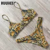 RUUHEE Bikini Swimwear Women Swimsuit Brazilian Set Marble Printed Bathing Suit Push Up Low Waist Summer Beach Wear 210712