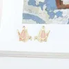 30 pçs Cute Make A Wish Crane Esmalte Charms Pingentes Gold Tone Metal Charms Fit Jóias Acessórios DIY Brinco Flutuante Feito à Mão