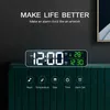 Светодиодные цифровые часы будильника для спальни столовые цифровые Snooze Electronic USB настольные зеркало часы домашнего стола украшение 2111112