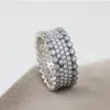 925 Sterling Silver Jewelry Ring for Vintage Fascination Ring med Clear CZ Diamond Fashion Women Rings med Original Box9259487