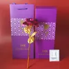 Flor de tallo largo artificial 24k Lámina de oro chapada en rosa Regalos para el amante Boda Navidad San Valentín Día de la madre Decoración del hogar ZWL456